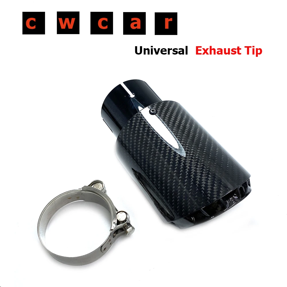 

Лидер продаж, 3-слойные саржевые глянцевые карбоновые автомобильные глушители, наконечник, универсальный черный глушитель из нержавеющей стали, украшение насадки для автомобилей