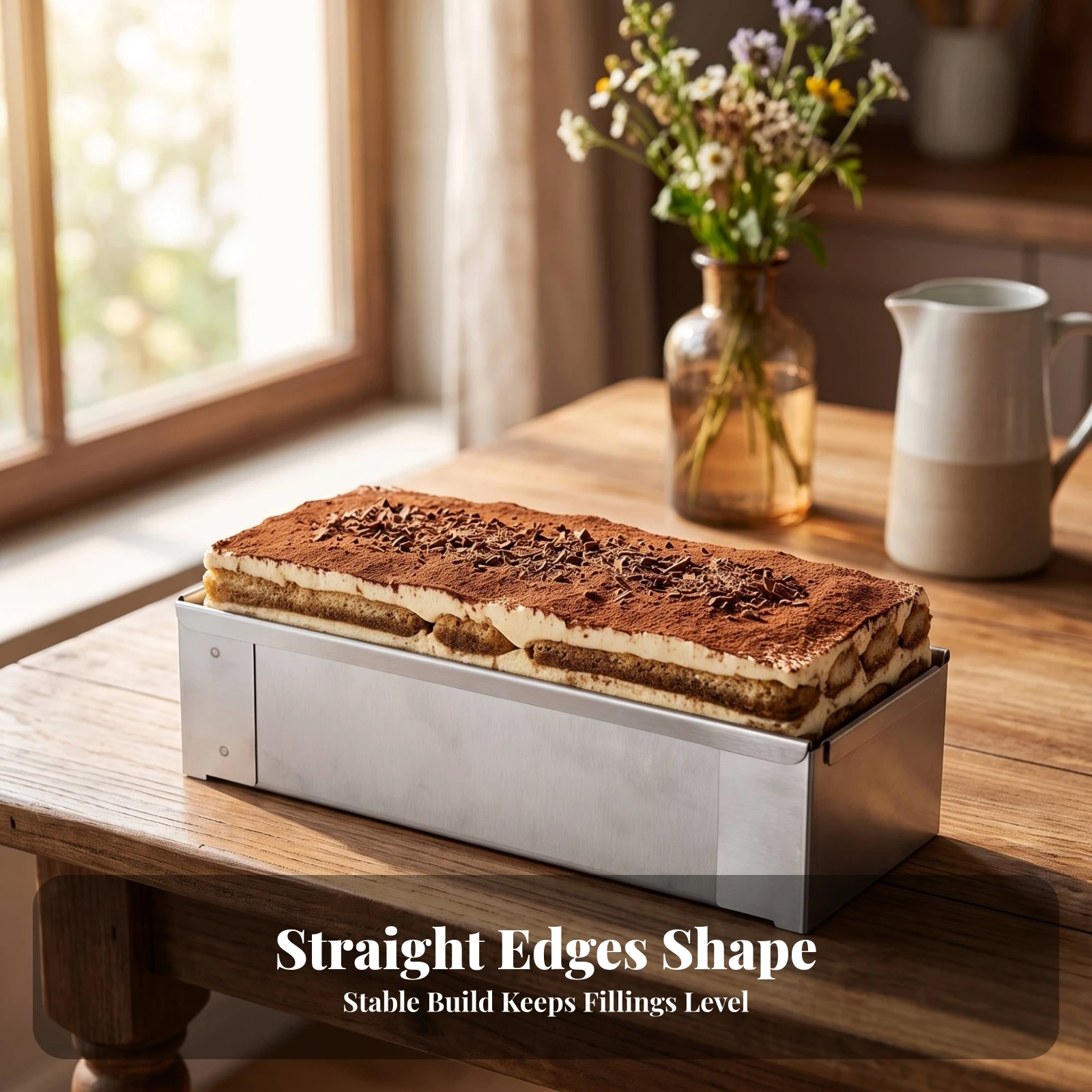 Baking Mold with Removable Sides Sturdy Rectangular Cake Pan Rectangle Cake Mold Multipurpose Loaf Pan Sturdy for Home Bakers