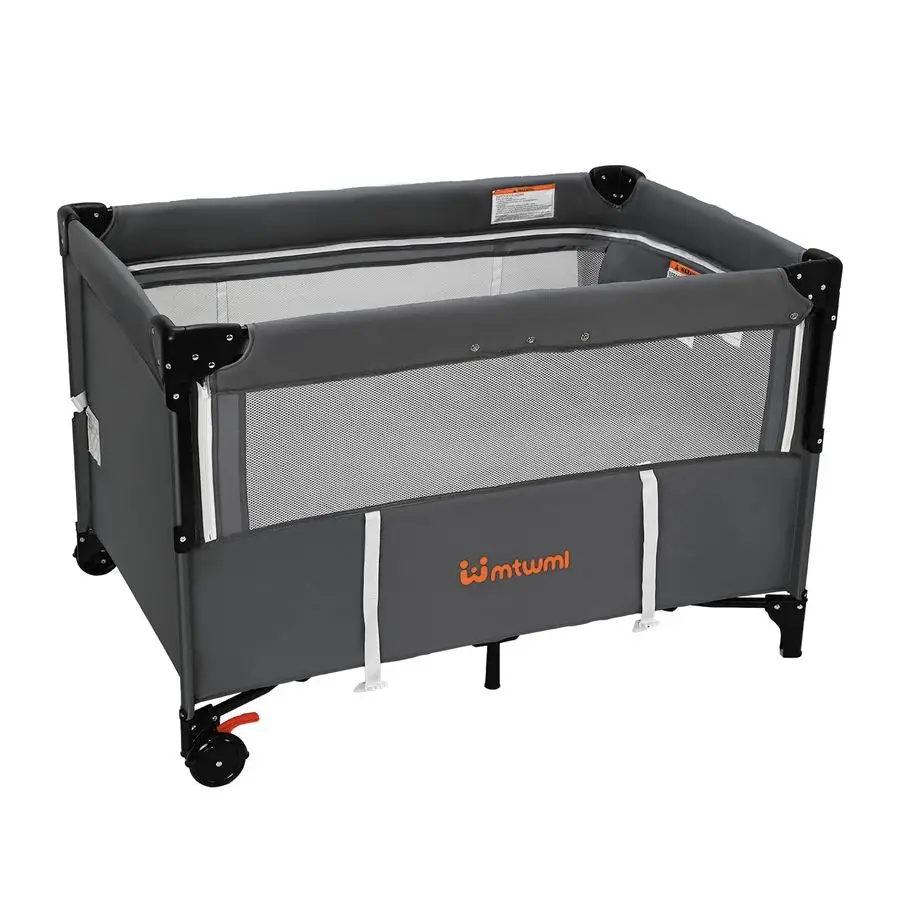 

Portable Baby Bassinet,2 in1 Baby Playard and Bedside Crib with Wheel,1Second Setup Foldable Playpen and Nursery Center with Tra