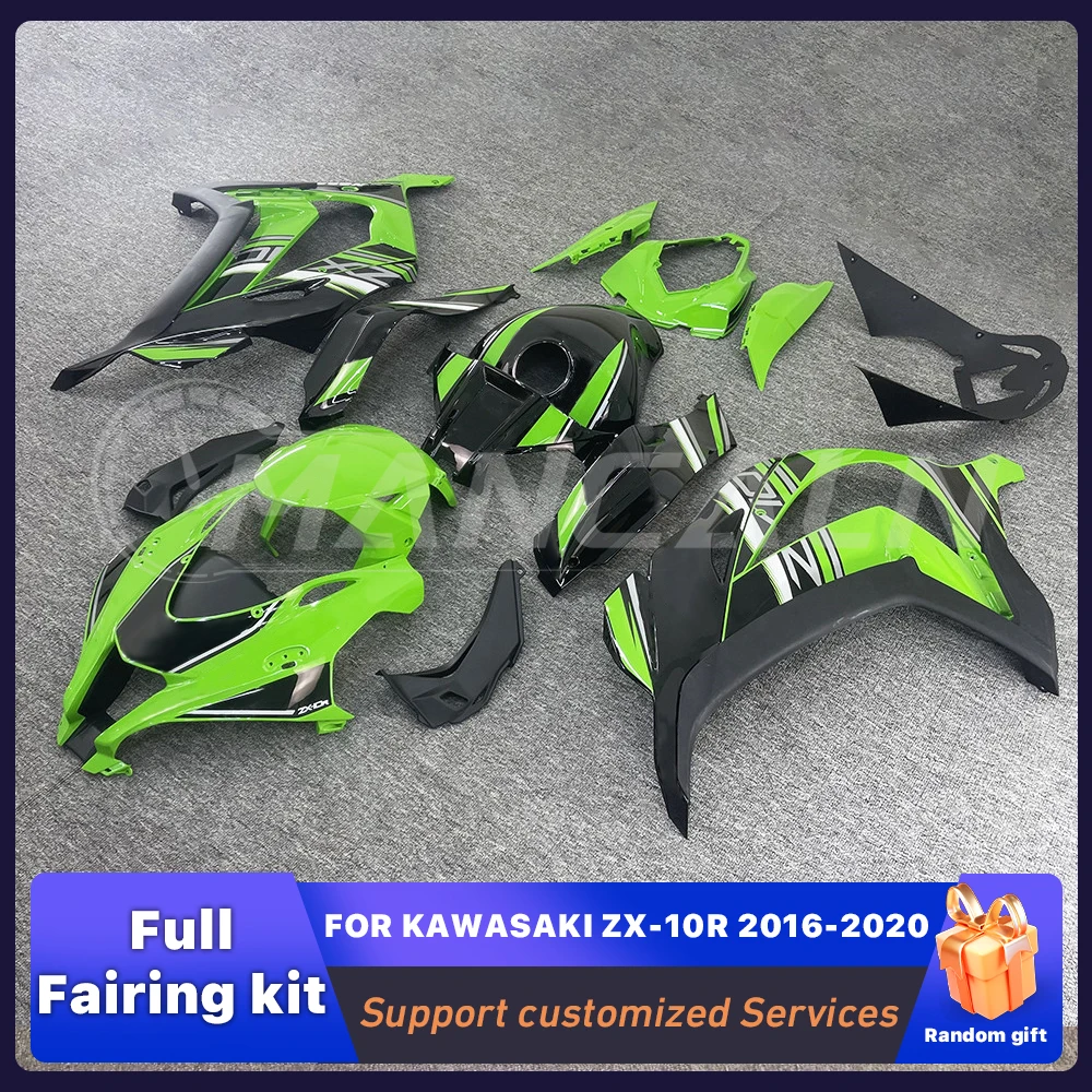 

Подходит для KAWASAKI ZX-10R ZX10R 2016-2020, полный комплект обтекателей из АБС-пластика, комплект обтекателей для мотоцикла, окрашенный кузов, зеленый, черный, на заказ