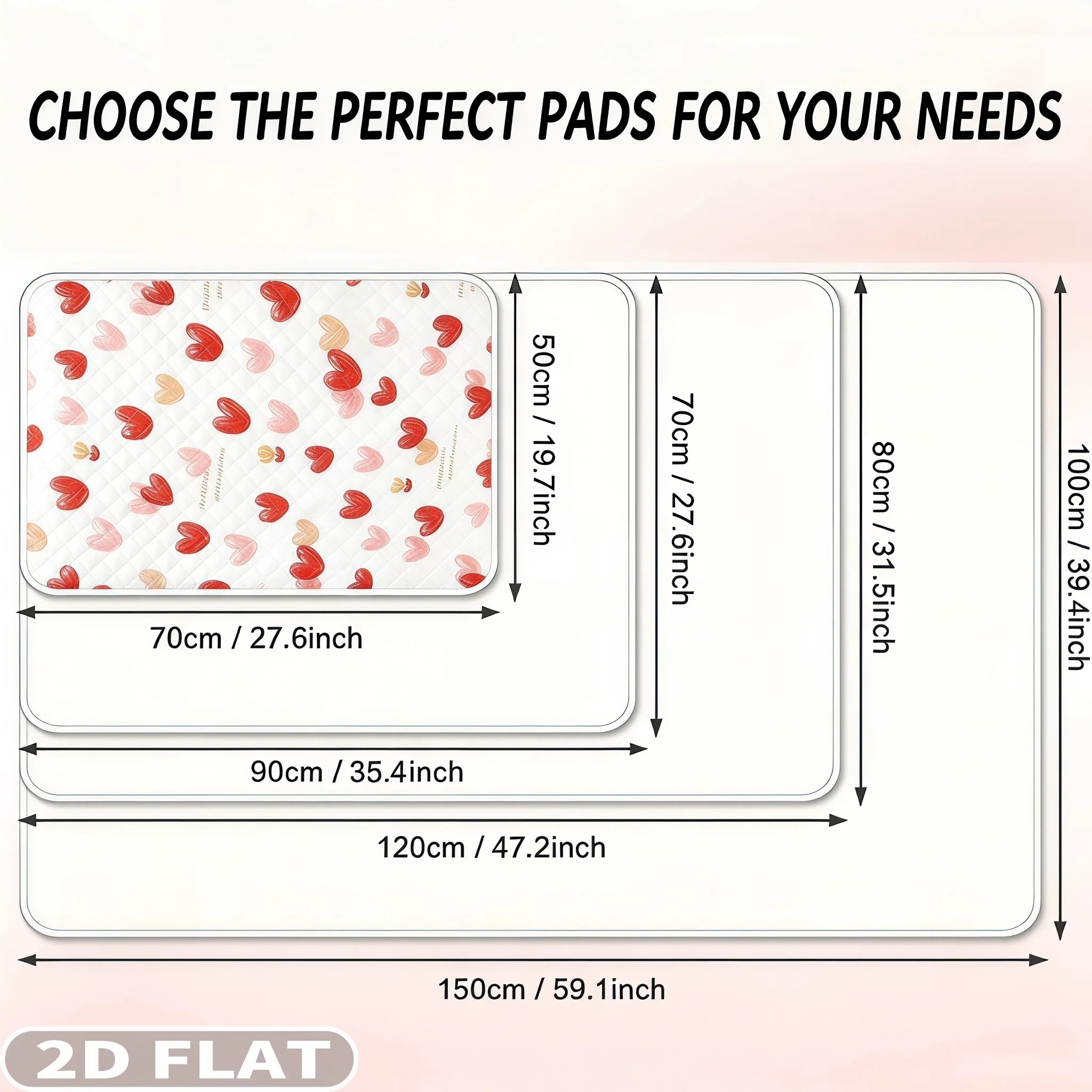 Washable Bed Protection Urine Pad | 2D FLAT Printing Ideal for Menstrual Care for Women, Polyester, Medium-absorbency
