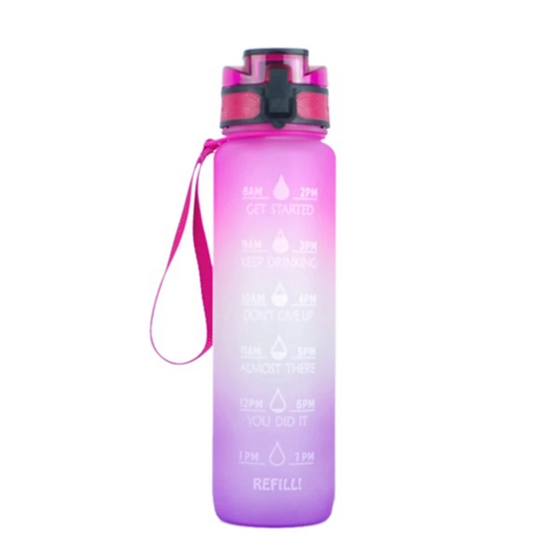 Direct Drinking Sports Bottle (1000 Ml)Drinking Water Bottles With Time Marker Sports Gym Bottles Outdoor Drink Bottle