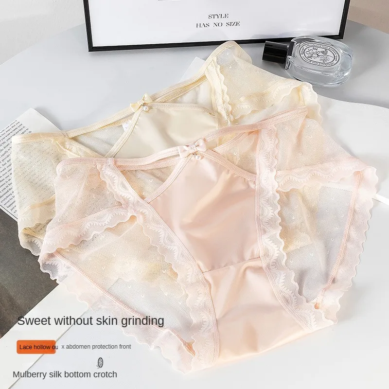 Lace Underwear Underpanties Briefs Soft Sexy Lingerie for Ladies Mid Waist Women Panties With Lace Young Girl Underwear Intimate