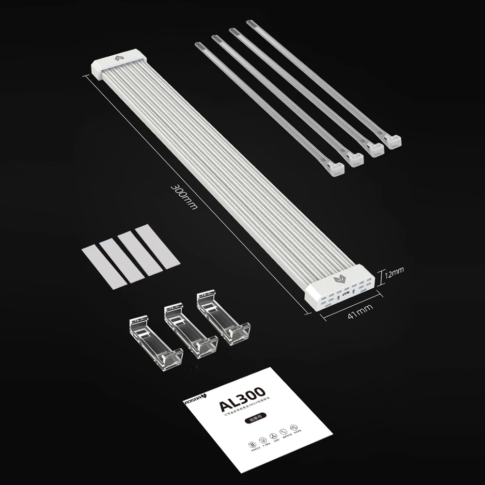 COOLMOON AOSOR ARGB LED Light Strip for 24PIN Motherboard Power Extension Cable Aura Sync Flexible LED Strip Light DIY Kit