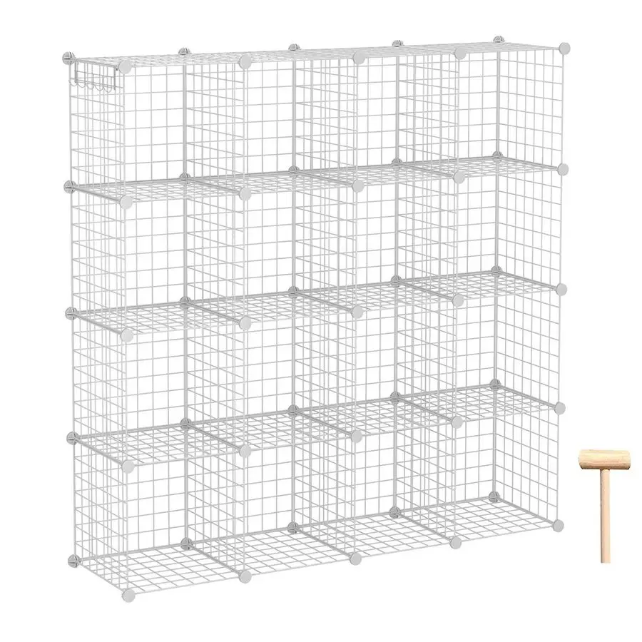 

Wire Cube Storage, 16Cube Organizer Metal Grids Storage, Storage Bins Shelving, Modular Bookshelf Shelves, DIY Closet Cabinet Id