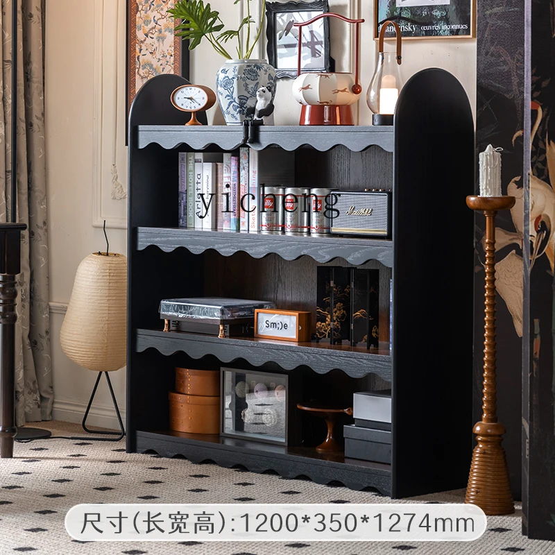 

HXL Solid Wood Bookshelf Display Cabinet Floor-standing Storage Grid Display Cabinet
