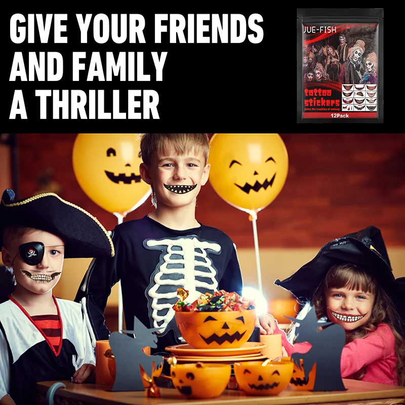 Halloween tattoo stickers, Halloween Horror Party Party make-up decoratieve mond tattoo stickers