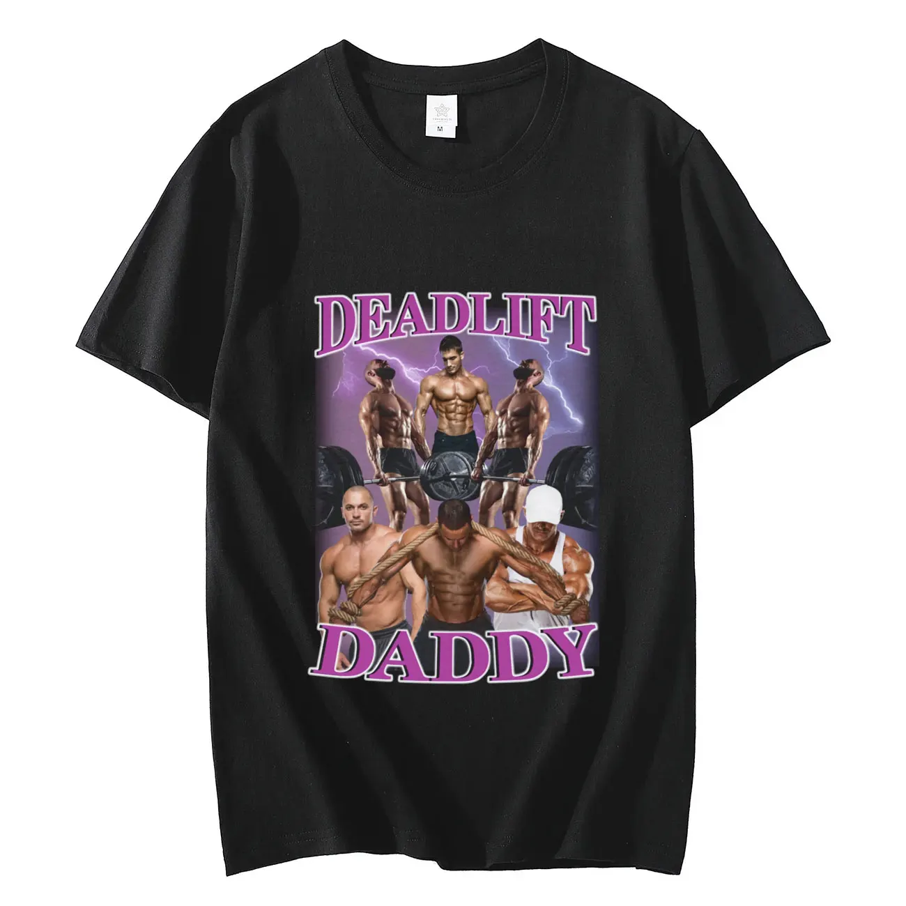 

Deadlift Daddy Gym Meme Graphic T Shirts Men Fashion Vintage Short Sleeve T-shirt Casual Fitness Exercise T-shirts Streetwear