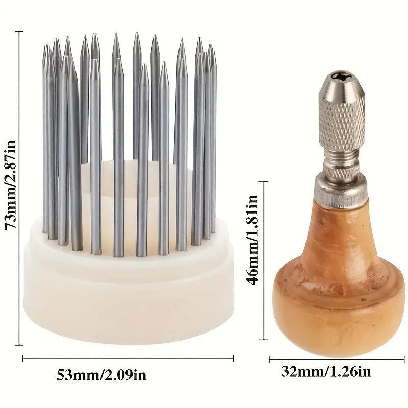1Set Diamond Gem Setting Tool Set Plastic Bead Needle AB Micro Set Thimble Wooden Handle DIY Jewelry Making Kit No Power Needed