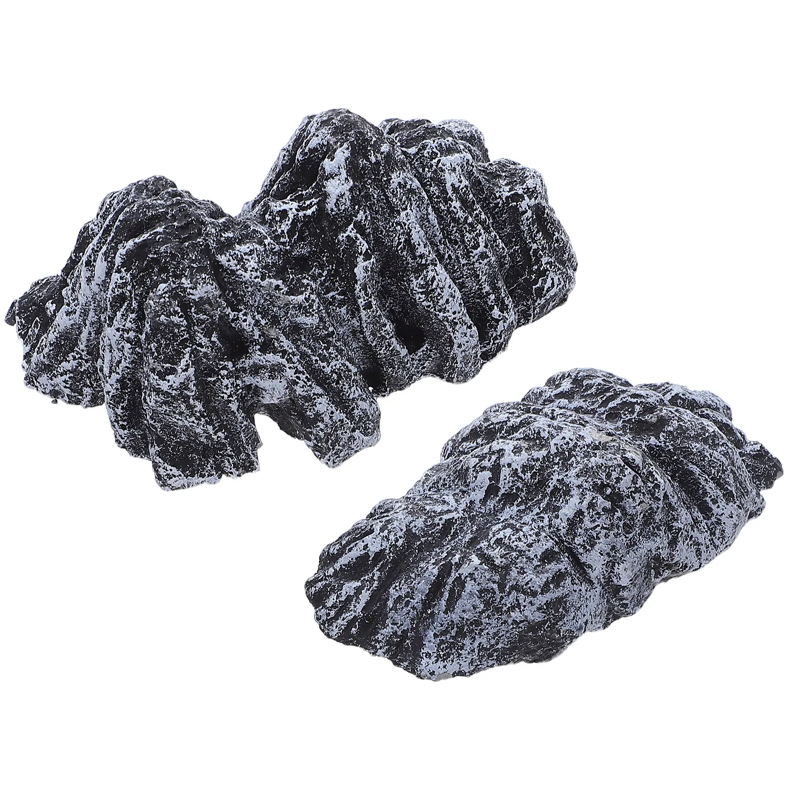 2Pcs Resin Mountain Rockery Miniature Landscape Decoration Micro Sculpture Simulated Rockery Stones Desktop Office Ornament