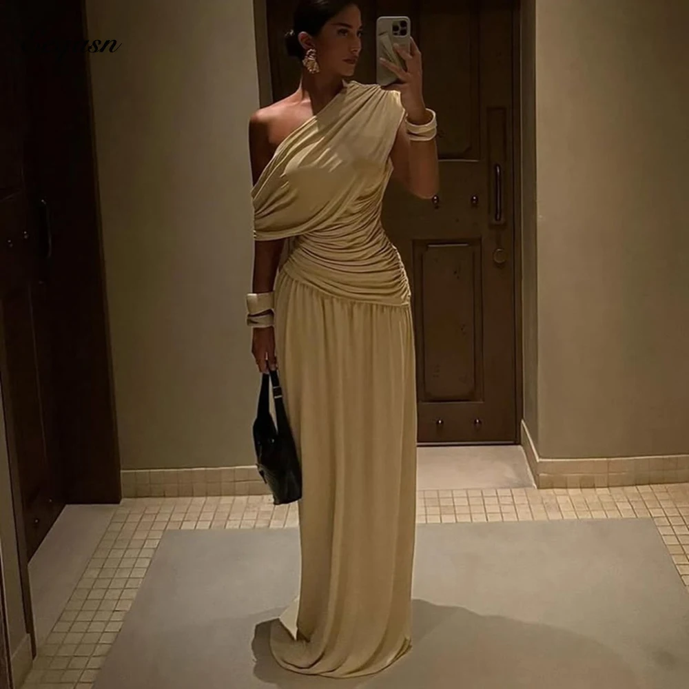 

Элегантные вечерние платья русалки со рюшами на одно плечо длиной до пола, вечернее платье для торжественных случаев فساتين سهرة по индивидуальному заказу