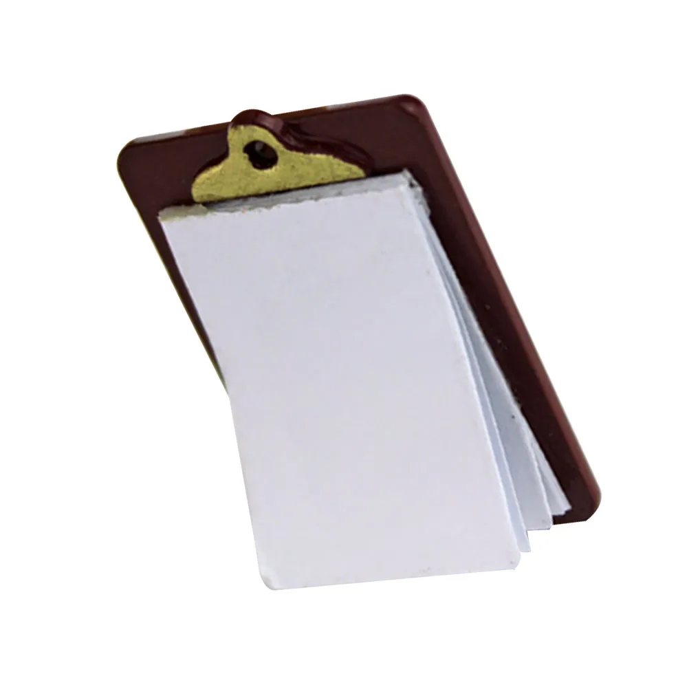 

Writing Pad Simulated WordPad Mini House Adornment Decorative Prop DIY Supply Miniature Board Brown Child
