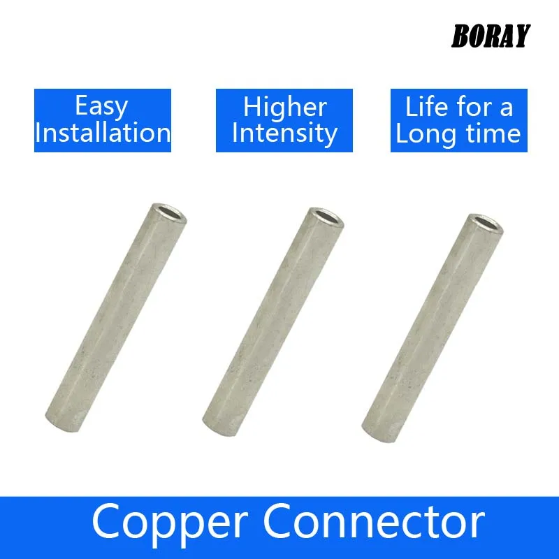 1/3/5Pcs GT-120/150/185/240/300/400/500 Copper Connector Pure Copper Crimp Tube Terminal for Cable Connection Joint