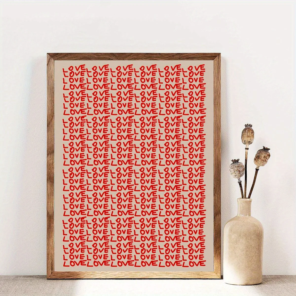 Impresión en lienzo de arte psicodélico con letras de amor rojas, carteles artísticos de pared extremadamente baratos para sala de estar moderna, dormitorios y decoración del hogar