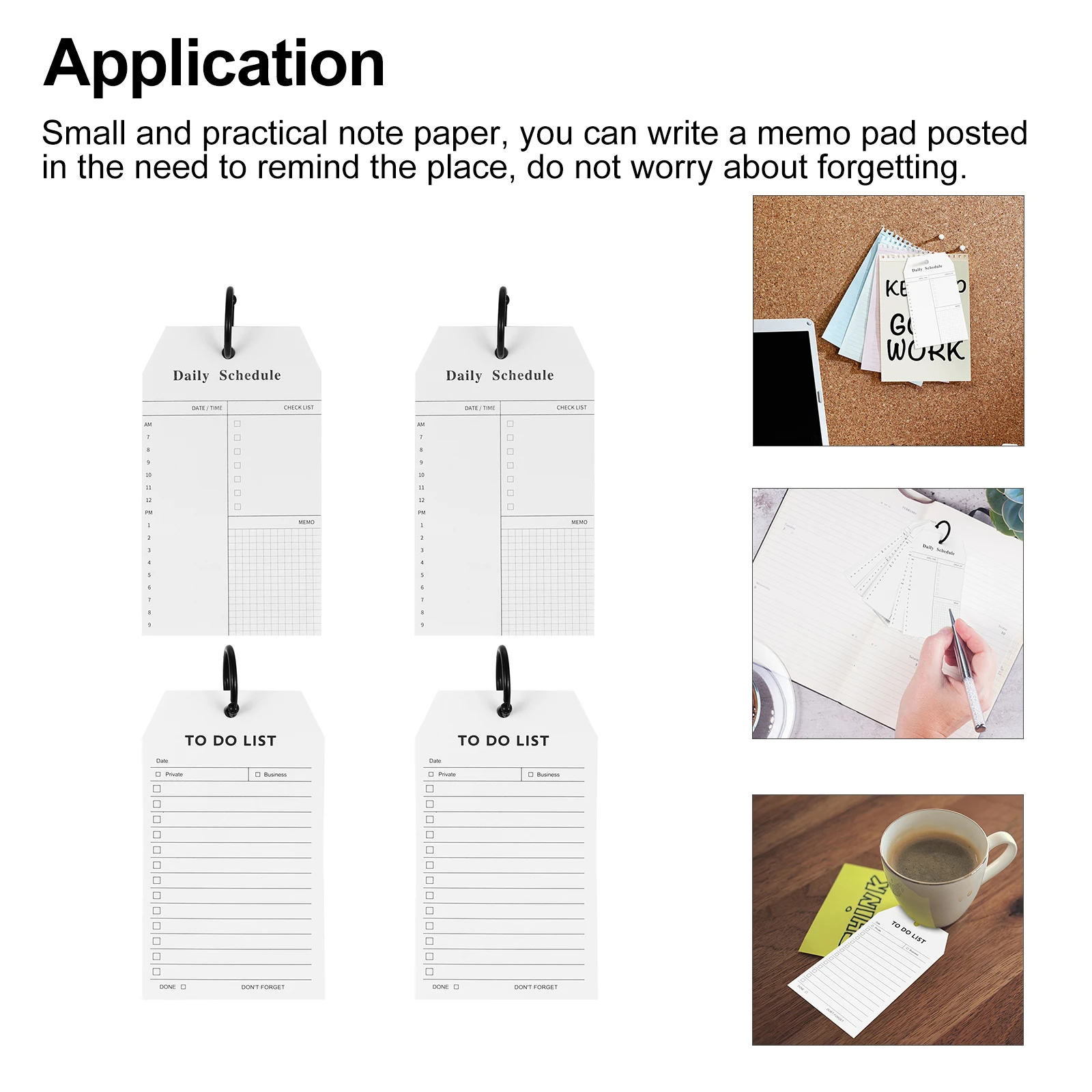 4pcs Daily Schedule Planner Notebooks Smooth Writing Surface Work Home Office School Supplies Task Lists Portable