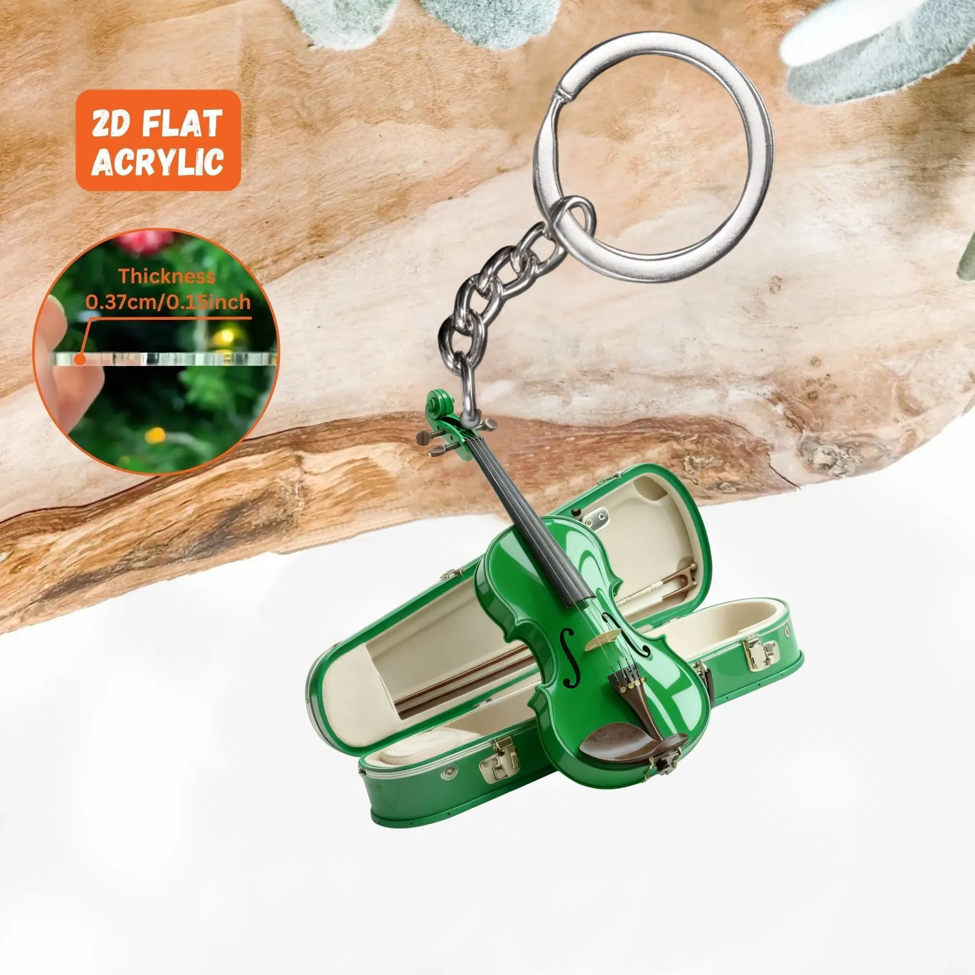 2D Colorful Violin Keychain 5pcs Acrylic Musical Pendant Backpacks Accessories Cars Key Decoration Perfect Gifts for Friends her