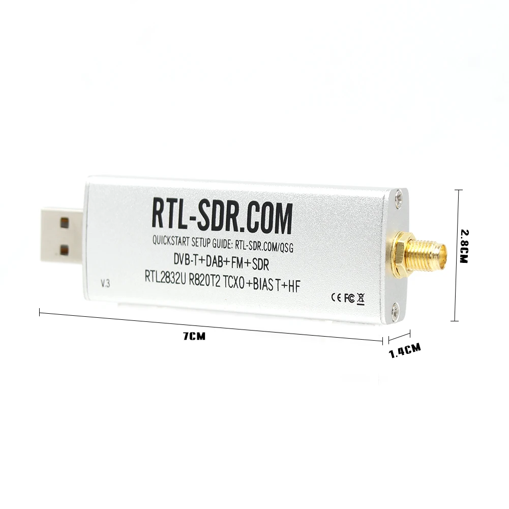 RTL-SDR ตัวรับสัญญาณ RTL บล็อก V3 R820T2 RTL2832U 1PPM ซอฟต์แวร์ TCXO SMA rtlsdr การกำหนดวิทยุ