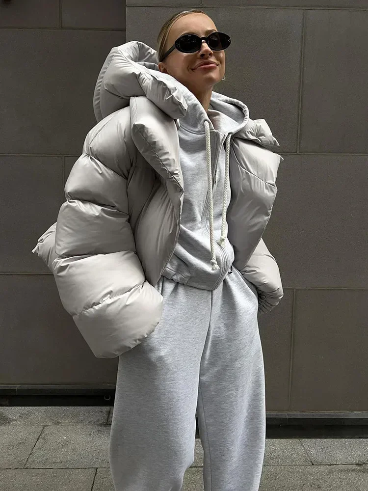 

Thick Parkas Long Sleeve Top Women Autumn Winter Warm Coat Women's Street Fashion Hoodies Woman Cotton-padded Jacket