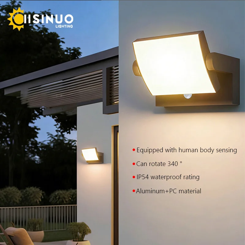 محس حركة في الهواء الطلق الجدار مصباح أضواء الشرفة مقاوم للماء LED 24 واط AC85-265V لحديقة في الشرفة فناء المرآب تركيبات الإضاءة #2