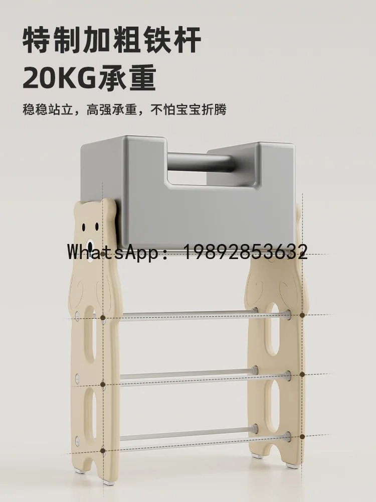 رف تخزين قائم على الأرض متعدد الطبقات منظم ألعاب منزلي للأطفال رف ألعاب تصنيف بسيط فرز صندوق خزانة تخزين