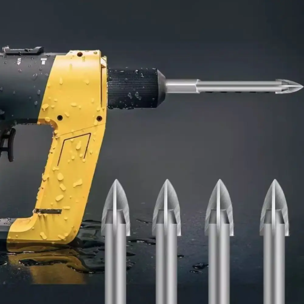 ดอกสว่านสามเหลี่ยมทนทาน 5 ชิ้น หลายขนาด ดอกสว่านคาร์ไบด์แข็ง คมสี่ด้าน หัวสว่านหกเหลี่ยมสำหรับเจาะคอนกรีต