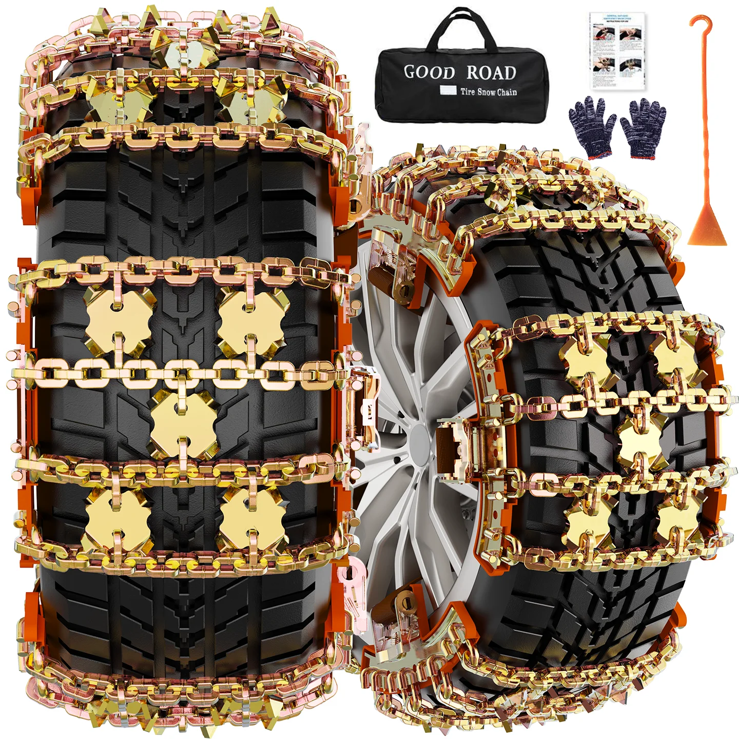 سيارة المضادة للانزلاق سلسلة مناسبة حجم الإطارات 175 مللي متر-255 مللي متر قابل للتعديل سلاسل الثلوج سيارة سلسلة الطوارئ العالمية لا تضر الإطارات #6