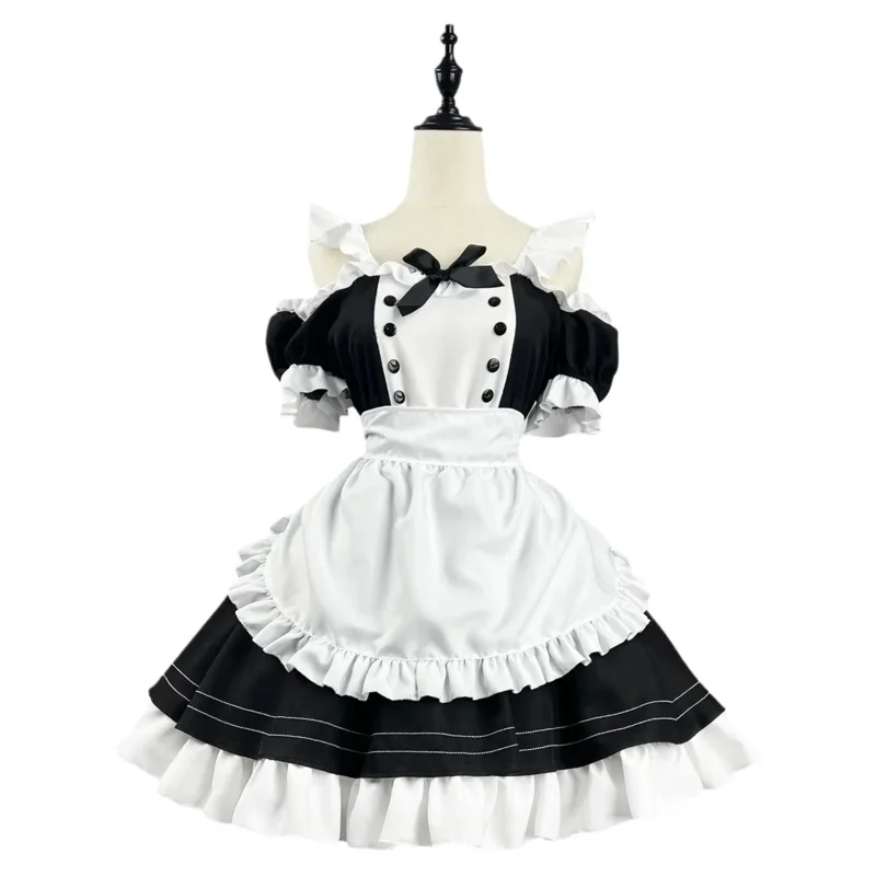 Black cute cat Lolita maid dress cosplay cat girl maid dress suit for waiter maid party stage costumes S -5XL