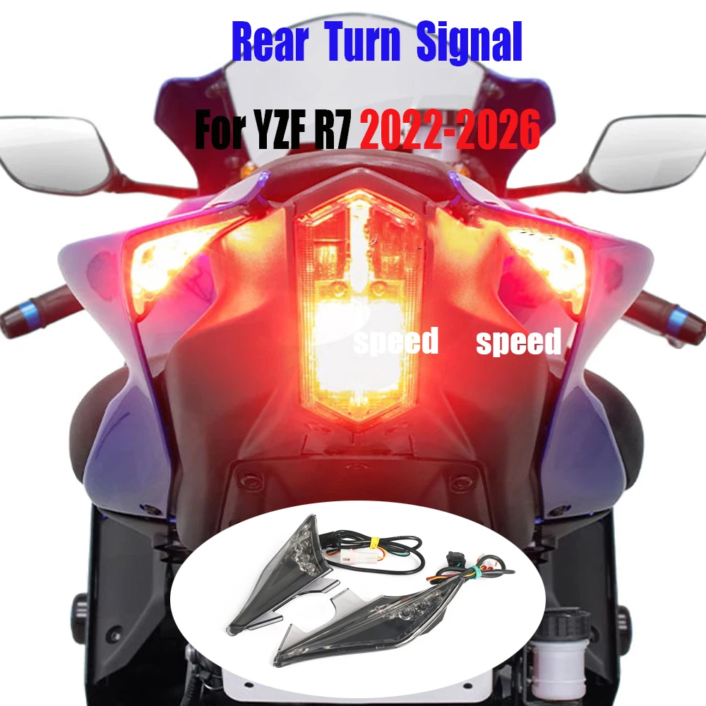Motorcycle Tail Light For Yamaha YZF R7 YZFR7 YZF-R7 2022-2026 Integrated LED Rear Turn Signals Indicators Flashers Taillight