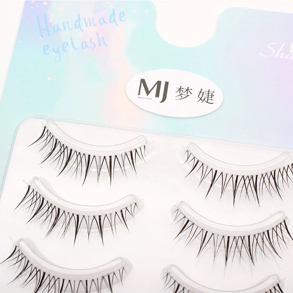 A/M Shape Manga Lashes Faux Mink Natural Wispy Short Transparent Band Soft False Eyelashes Faux Cils Korean Makeup For Women