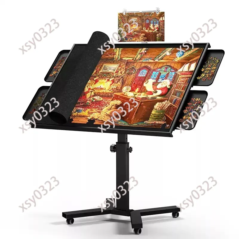 

Adjustable Height Metal Table, Ergonomic Puzzle Work Desk for Home Use