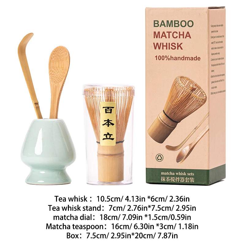 竹抹茶セット,セラミックボウル,ティースプーン,伝統的なお茶セット,家庭用お茶道具,アクセサリー,誕生日プレゼント,3個,4個