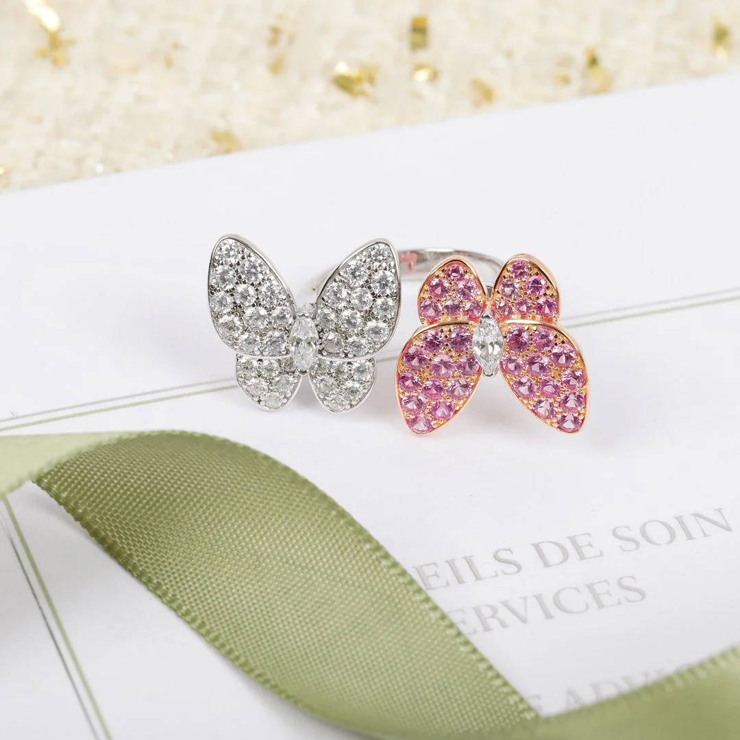 

NEW Fashion Butterfly Ring S925 Sterling Silver High Carbon Diamond Zircon Ring Party Luxury Gorgeous BeautyProposal Ring Pearl