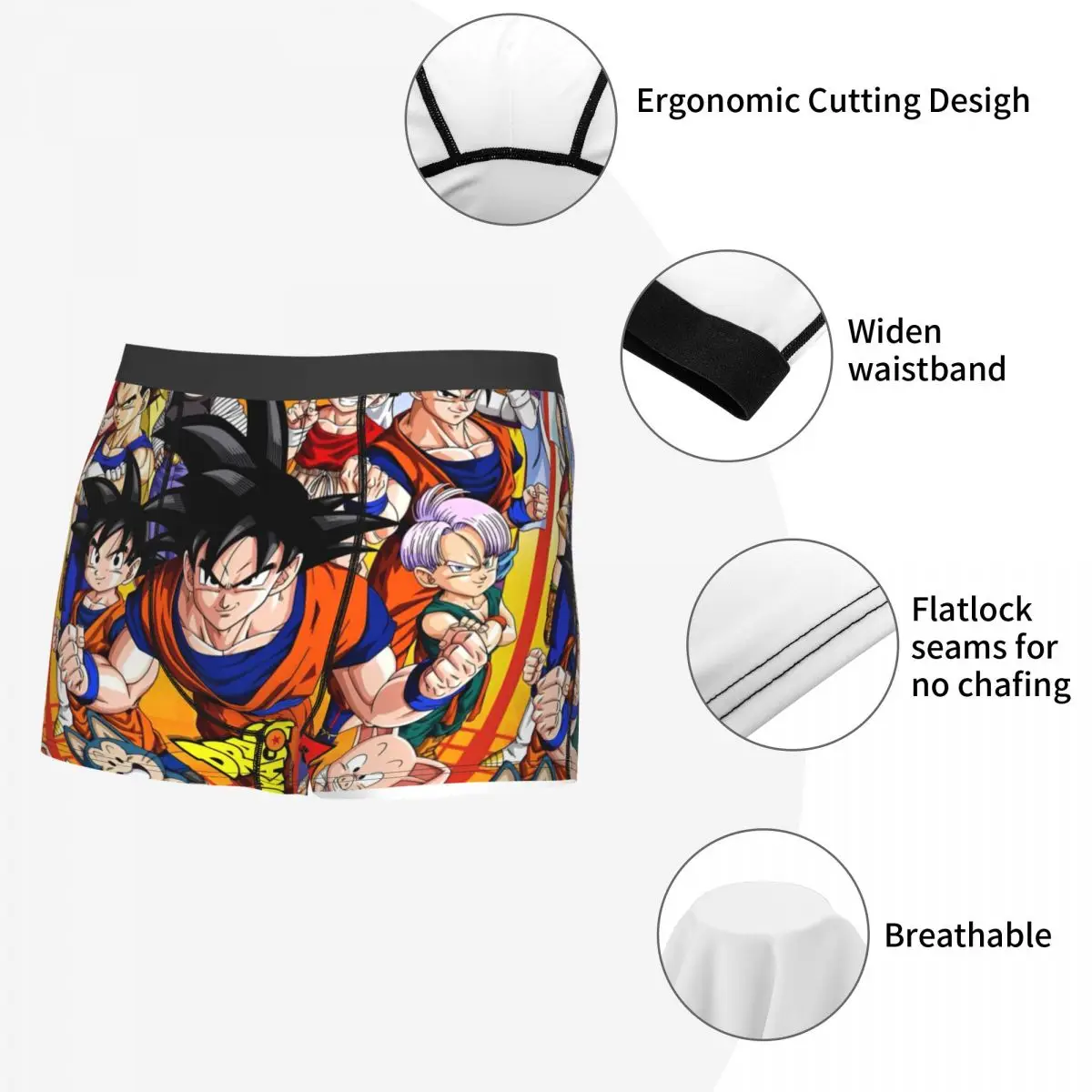 Dragon Ball Z Roupa Interior Masculina Anime Son Goku Boxer Shorts Calcinha Humor Cuecas Macias para Homme S-XXL