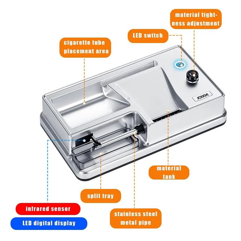 Electric Cigarette Rolling Machine Herb Tobacco Filling Cigarette Making Machine Tobacco Cone Maker Cigarette Tobacco Roller