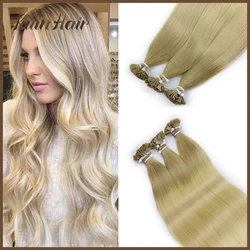 Straight Flat Tip Hair Extensions Remy 100% Human Hairpieces Keratin Capsules Tip Hair Extensions For Women Pre Bonded 50G/Set