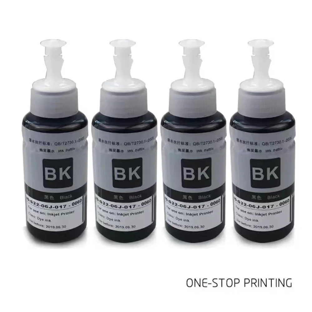 Dye Ink for Epson L100 L110 L120 L132 L210 L222 L300 L312 L355 L350 L362 L366 L550 L555 L566 L220 L565 L365 L805 4 x 70ML