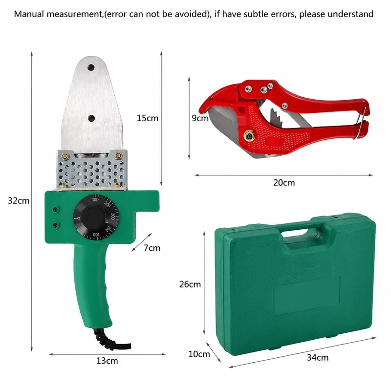 220V 800W PPR Plastic Welding Machine 20-63mm Water Pipe Hot Melt Welder Plumbing Tools For Heating Butt Fusion Jointer