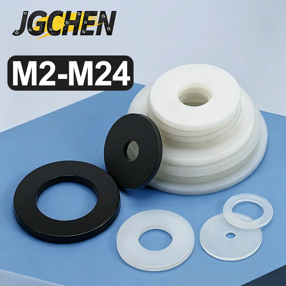 

Nylon Flat Washer Spacer Ring M2 M2.5 M3 M4 M5 M6 M8 M10 M12 M14 M16 M22 M24 Insulating Spacer White/Black Thickness 0.5~3mm
