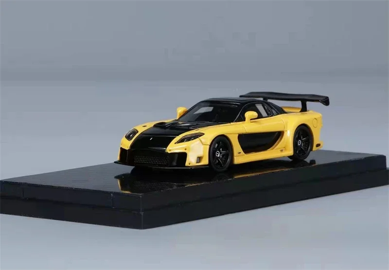 YM Model 1:64 Veilside Fortune RX7 yellow /  blue Diecast Model Car