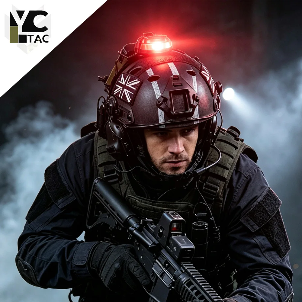 COD Ghost Tactical Helmet Set FAST Airsoft Bump Helmet Kit with Communication Headset for Call Of Duty Cos Night Cosplay