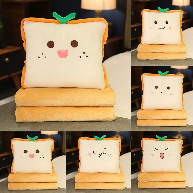 

Multi-Functional Plush Pillow Combine Small Quilt Blanket Warm Bed Headrest Pillow Dual Use Pillow Blanket Set Home Textile