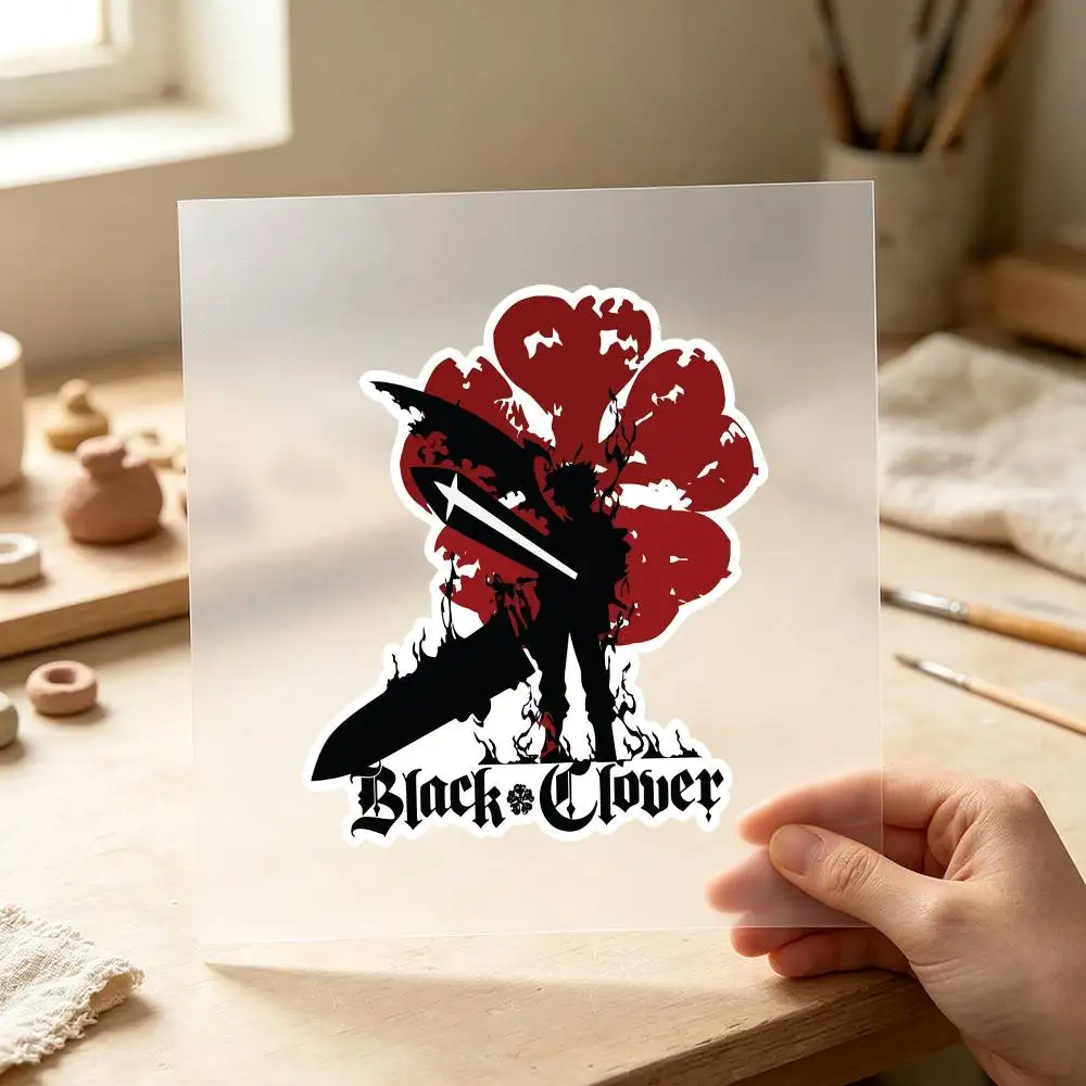 Anime Asta In A Demonic Silhouette Waterproof Stickers For Decorating Car Windows Motorcycles And Computers.