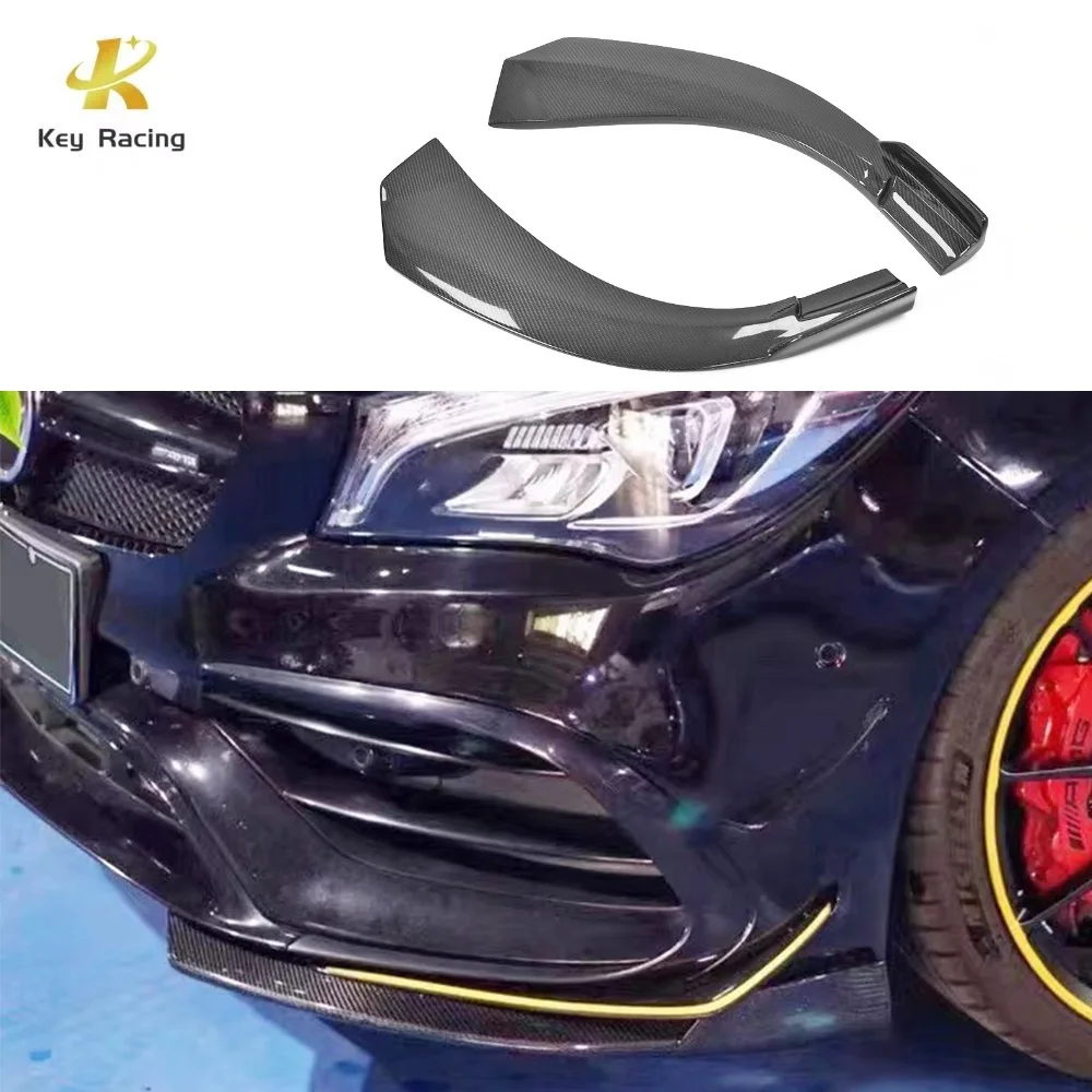 CLA45 W117 Front Wrap Side Corner Cover Carbon Fiber Front Bumper Wrap Angle For Mercedes Benz CLA Class W117 CLA45