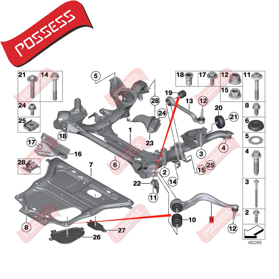 4 Pieces Front Suspension Control Arm Bushing Kits For BMW 1 2 3 4 Series F30 F31 F32 F33 F35 F20 F21 F22 3 Series GT F34