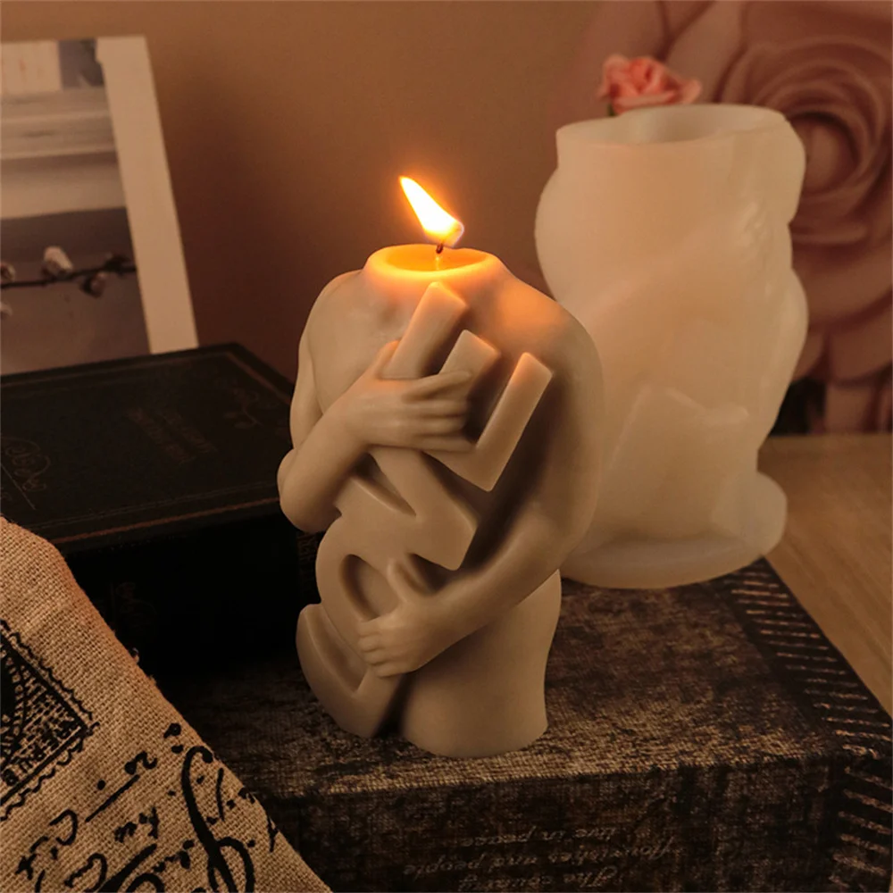 LOVE Men\'s Body Silicone Candle Mold Valentine\'s Day Gift Candle Making Silicone Mold Resin Casting Mold