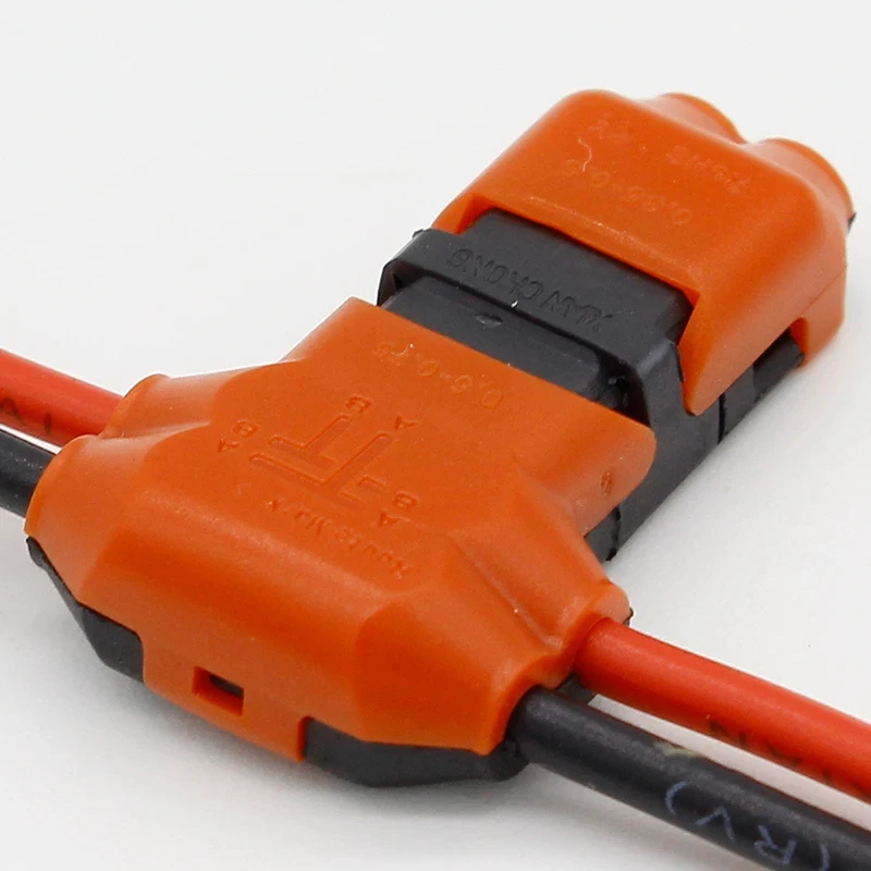 5pcs 2 Pin 2 Way dc/ac 10A 300v Universal Compact Wire Wiring Connector AWG 18-24 T SHAPE Conductor Terminal Block With Lever