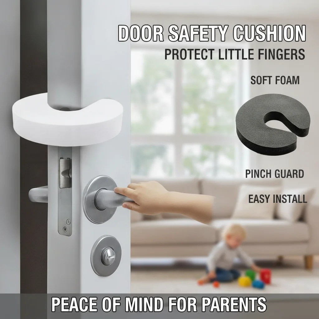 EVA C Shape Security Cabinet Locks Door Clip Baby Safety Locks Children Protection Kids Finger Safe Foam Door Stopper