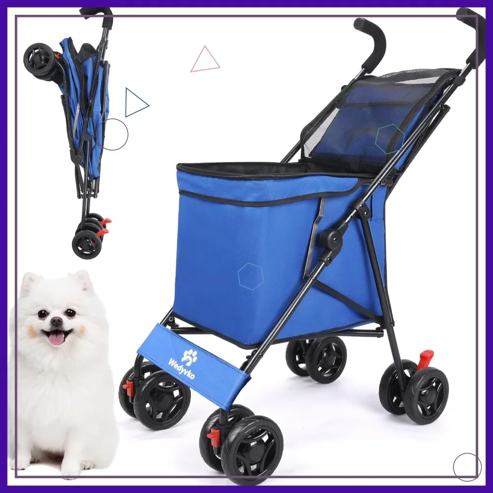 

Многофункциональная тележка для маленьких собак, грузоподъемность 60 фунтов, для использования на улице, в походах, при покупках, в спорте и садоводстве (синяя)