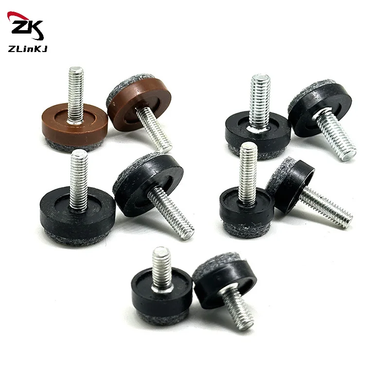 (ZYDD01) 4/8Pcs Felt Adjustable Round Furniture Leg Screws Anti Slip M6 M8 Table Chair Cabinet Balance Feet Pads