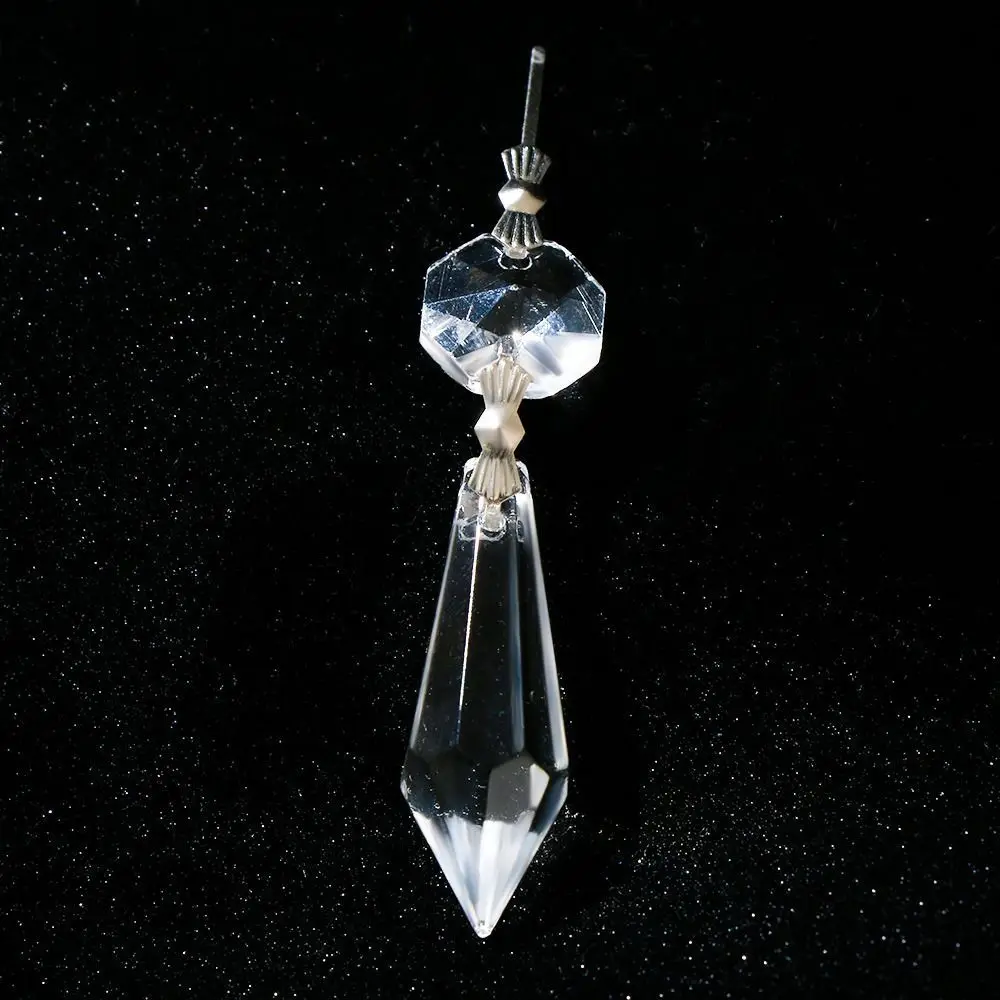 Gorgeous 10pcs Home Decor Briolette Hanging Shiny Crystal Ornament Chandelier Parts Prisms Pendant Crystal Pendant